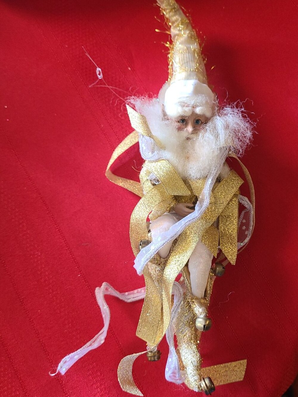 Mark Roberts Elf Fairy Santa White Gold 11" Ornament Christmas Decor